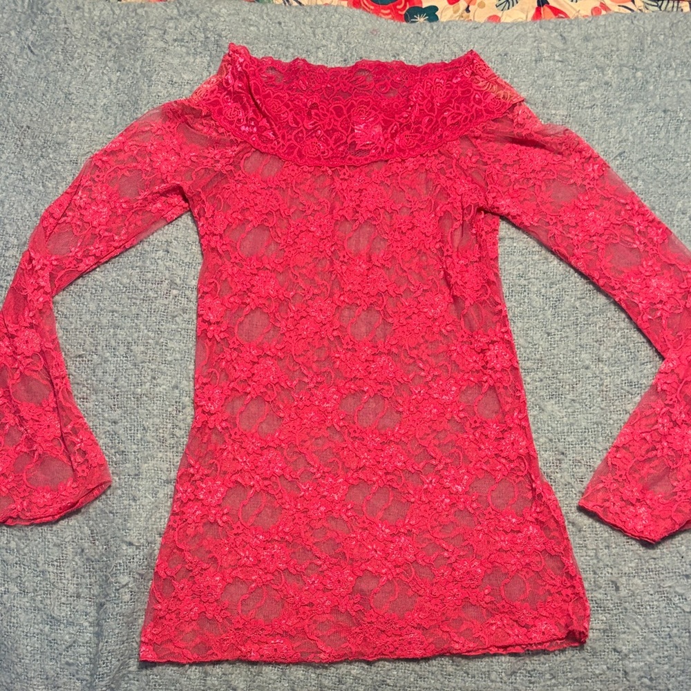 Max Rave Pink Lace Top
